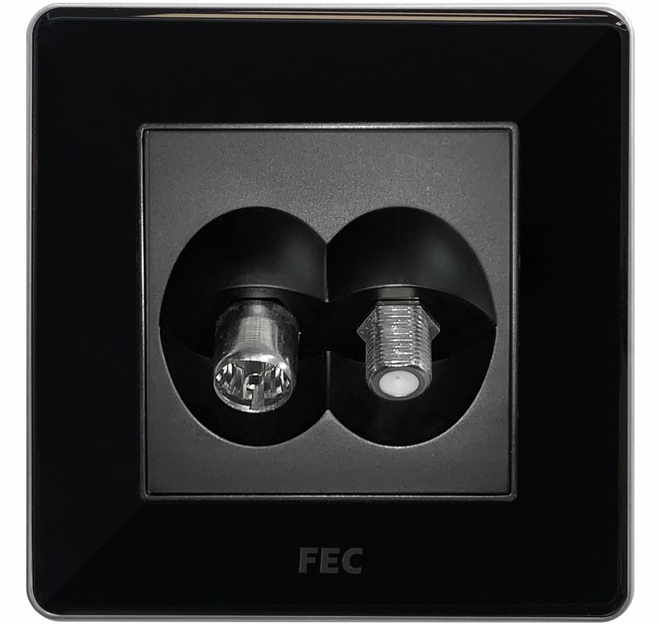 پریز آنتن و ماهواره با پنل کریستالی ضد خش FEC کد PS-03