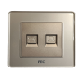 پریز تلفن و شبکه با پنل کریستالی ضد خش FEC کد PS-02