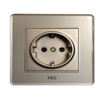 پریز برق با پنل کریستالی ضد خش FEC کد PS-01